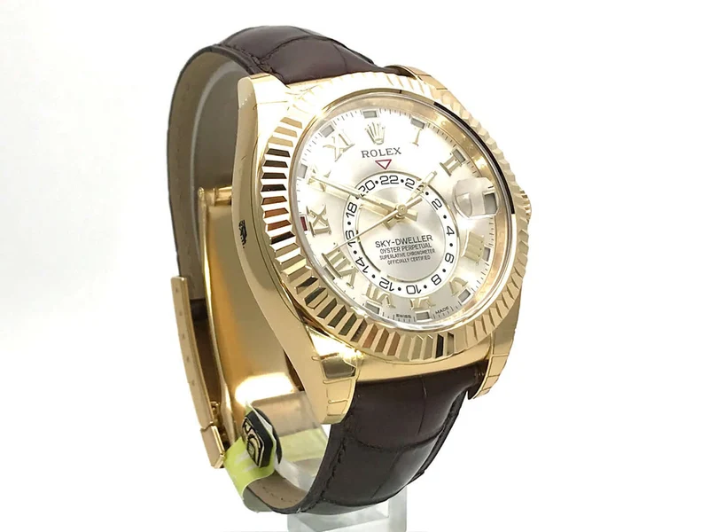 Rolex Sky-Dweller 326138 Gelbgold Leder Silber R aus 2018 LC100