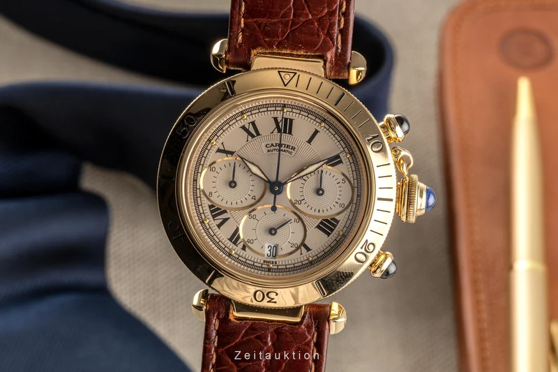 Cartier Pasha chronograph 18 ct gold automatic men's watch 2111, W3007751 LP: 27900EUR [2304268]