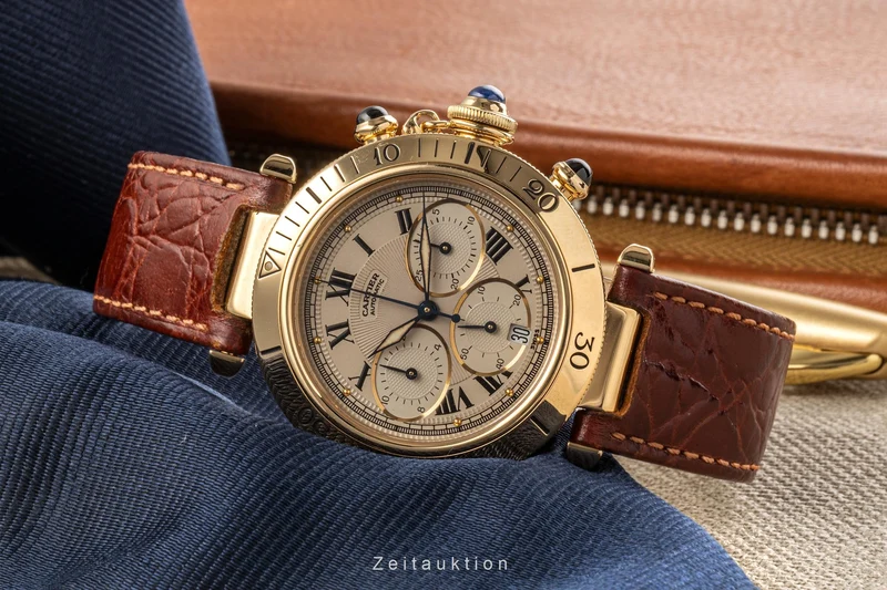 Cartier Pasha chronograph 18 ct gold automatic men's watch 2111, W3007751 LP: 27900EUR [2304268]