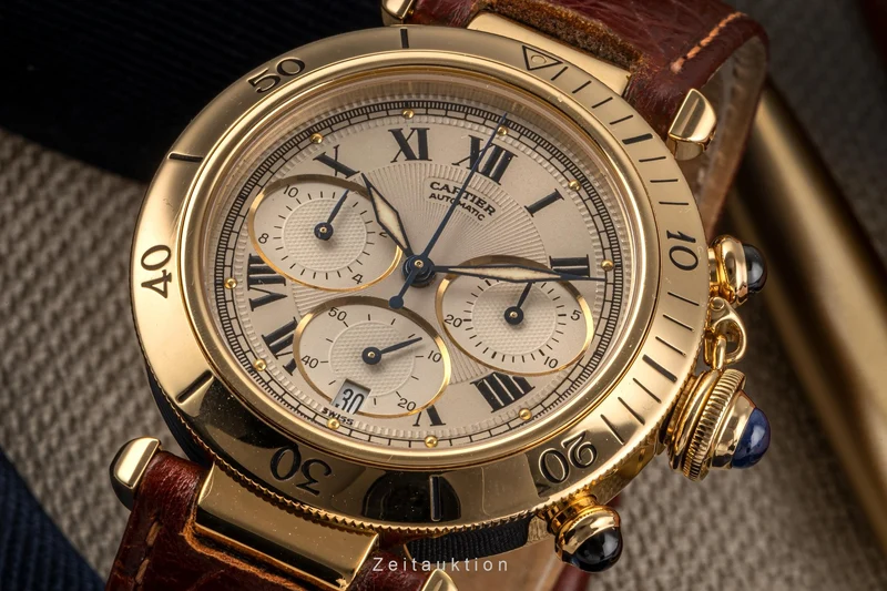 Cartier Pasha chronograph 18 ct gold automatic men's watch 2111, W3007751 LP: 27900EUR [2304268]