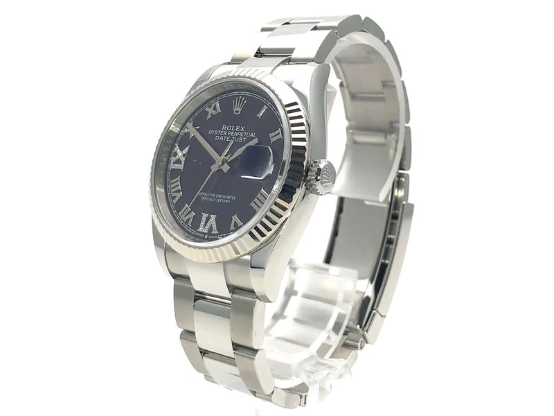 Rolex Datejust 36 Oystersteel Weißgold 126234 Purple Römisch Diamant