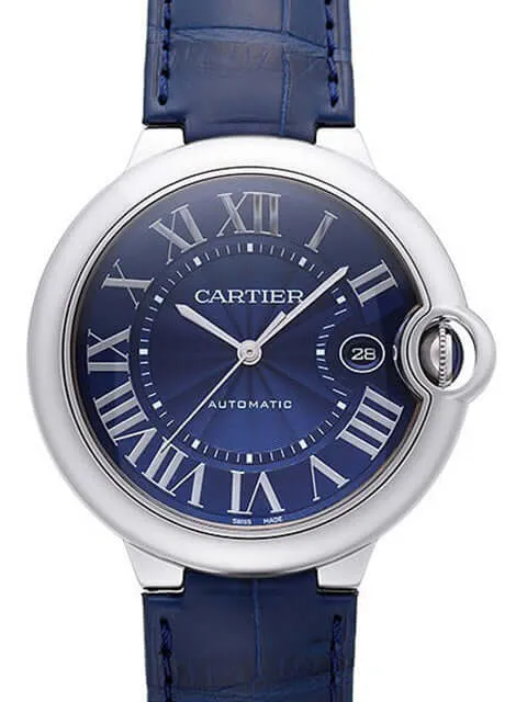 Cartier Ballon Bleu de Cartier Edelstahl Leder Blau WSBB0025