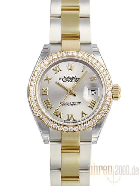 Rolex Datejust 28 Stahl Gold 279383RBR Silber Römisch