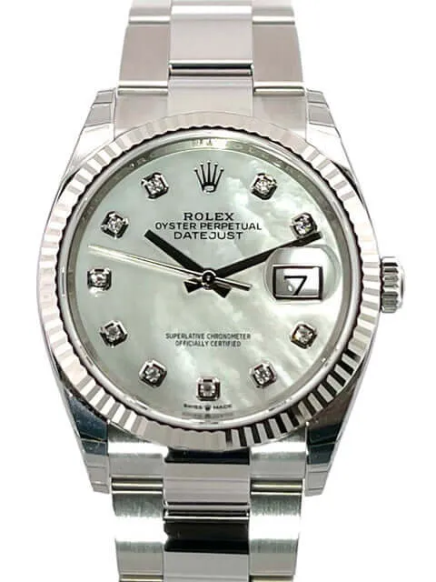 Rolex Datejust 36 Oystersteel Weißgold 126234 Perlmutt Diamant