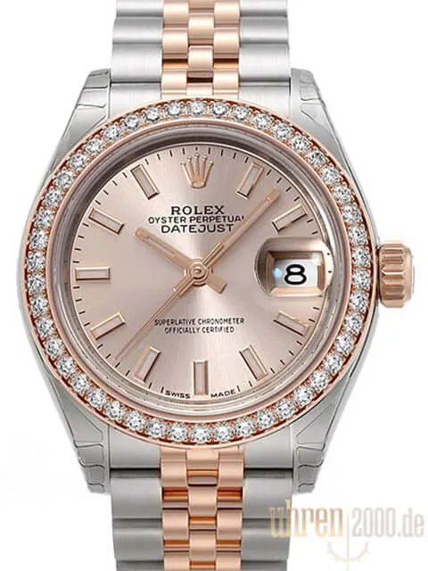 Rolex Datejust 28 279381RBR Stahl Everose‑Gold Sundust Jubile-Band