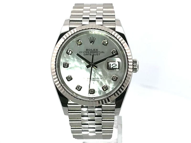 Rolex Datejust 36 Oystersteel Weißgold 126234 Perlmutt Diamant Jubile-Band