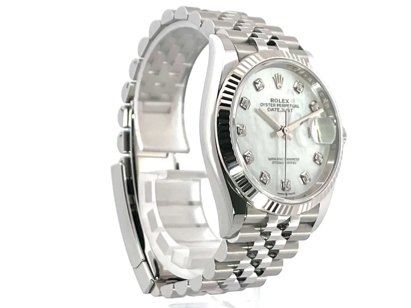 Rolex Datejust 36 Oystersteel Weißgold 126234 Perlmutt Diamant Jubile-Band