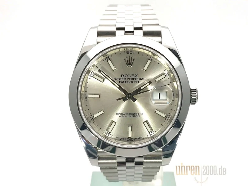 Rolex Datejust 41 Edelstahl 126300 Silber aus 2018 Jubile-Band