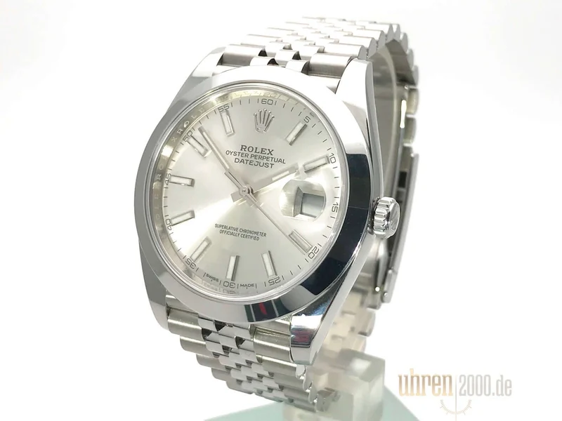 Rolex Datejust 41 Edelstahl 126300 Silber aus 2018 Jubile-Band