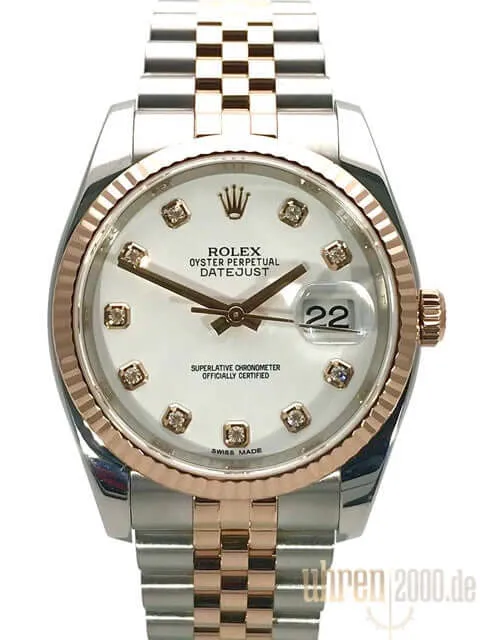 Rolex Datejust 36 116231 Weiß DIA Jubile-Band aus 2016 LC100