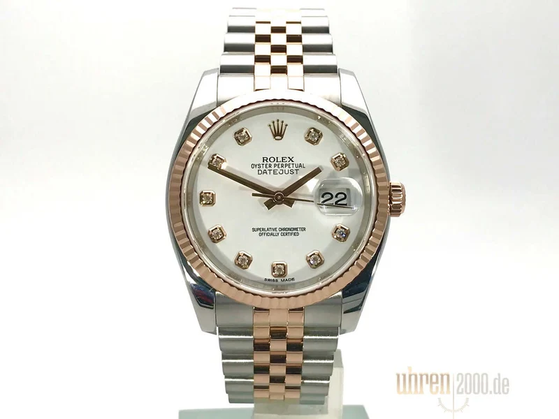 Rolex Datejust 36 116231 Weiß DIA Jubile-Band aus 2016 LC100