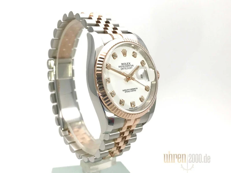 Rolex Datejust 36 116231 Weiß DIA Jubile-Band aus 2016 LC100
