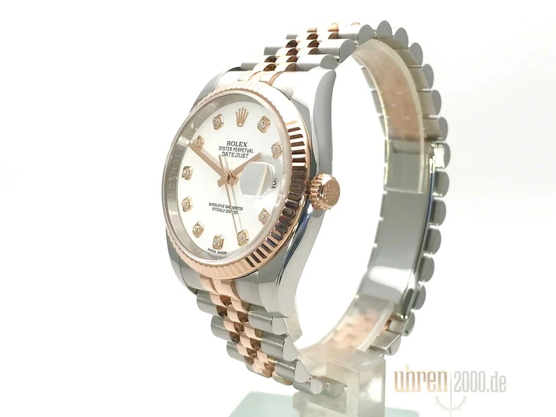 Rolex Datejust 36 116231 Weiß DIA Jubile-Band aus 2016 LC100