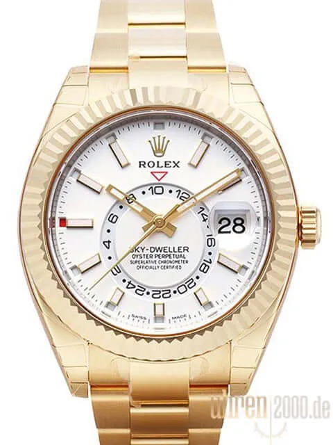 Rolex Sky-Dweller 326938 Gelbgold Weiß