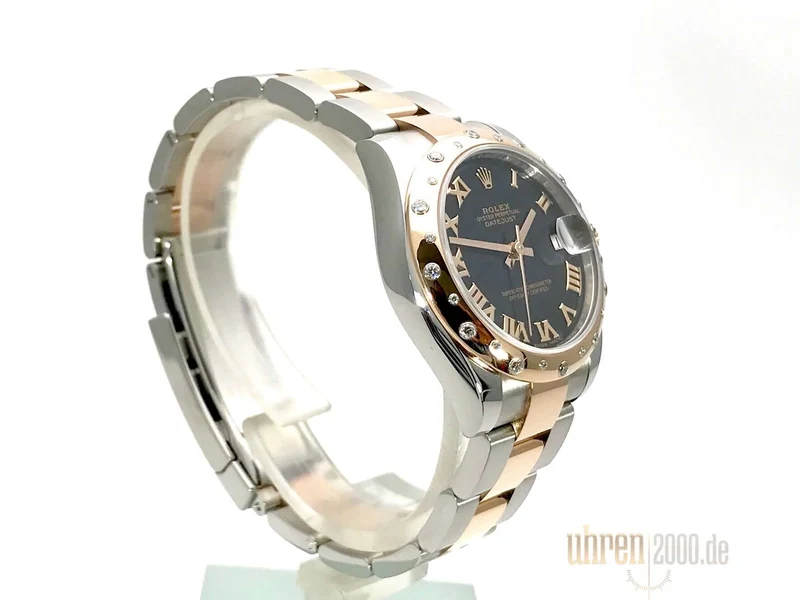 Rolex Datejust 31 Edelstahl Everose-Gold 178341 Diamant Lünette Schwarz Römisch