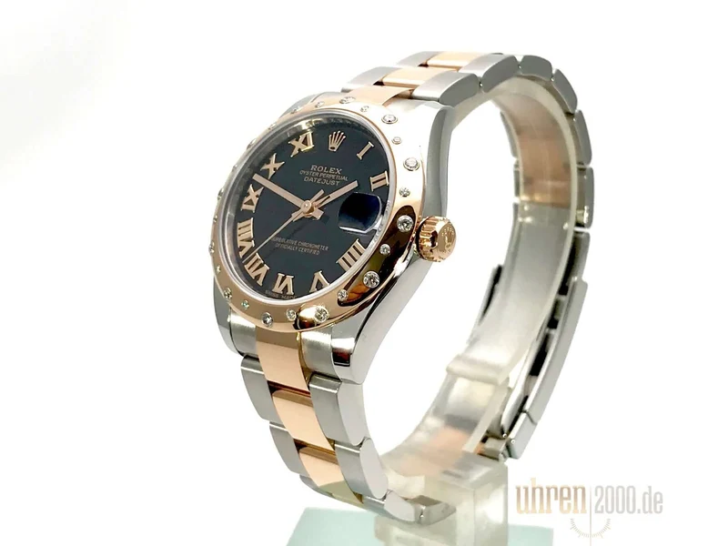 Rolex Datejust 31 Edelstahl Everose-Gold 178341 Diamant Lünette Schwarz Römisch