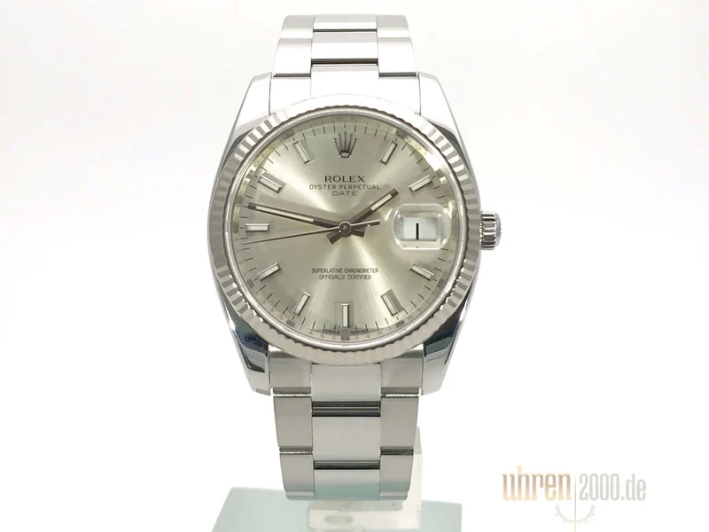 Rolex Oyster Perpetual Date 34 115234 Silber aus 2011 LC100