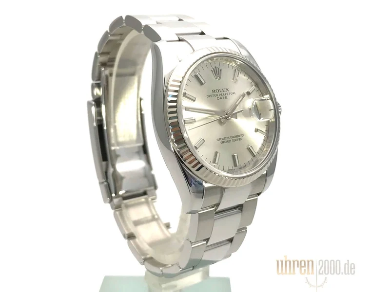 Rolex Oyster Perpetual Date 34 115234 Silber aus 2011 LC100