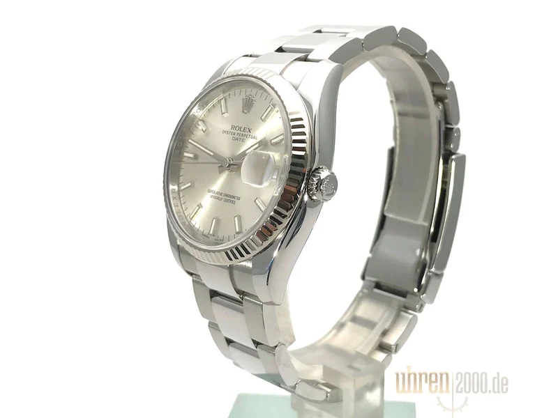 Rolex Oyster Perpetual Date 34 115234 Silber aus 2011 LC100
