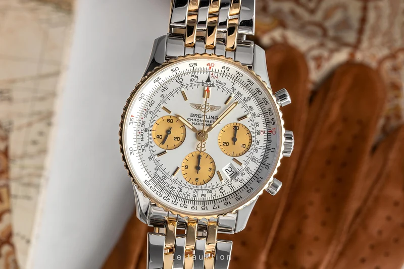 Breitling Navitimer chronograph steel / gold automatic men's watch D23322 LP: 7750EUR [2303340]