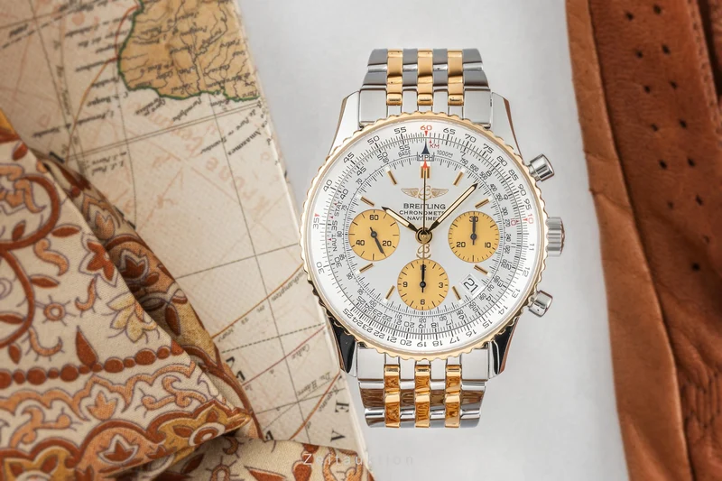 Breitling Navitimer chronograph steel / gold automatic men's watch D23322 LP: 7750EUR [2303340]