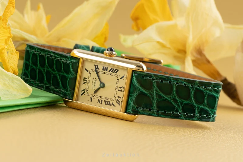 Cartier Tank silver-gilt manual winding women's watch [2303273]