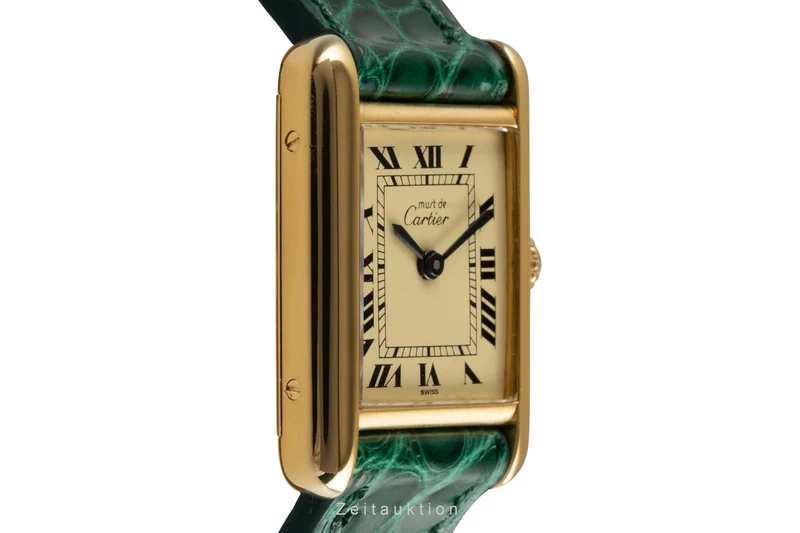 Cartier Tank silver-gilt manual winding women's watch [2303273]