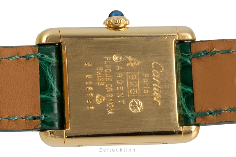 Cartier Tank silver-gilt manual winding women's watch [2303273]