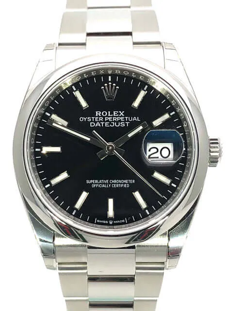 Rolex Datejust 36 Oystersteel 126200 Schwarz