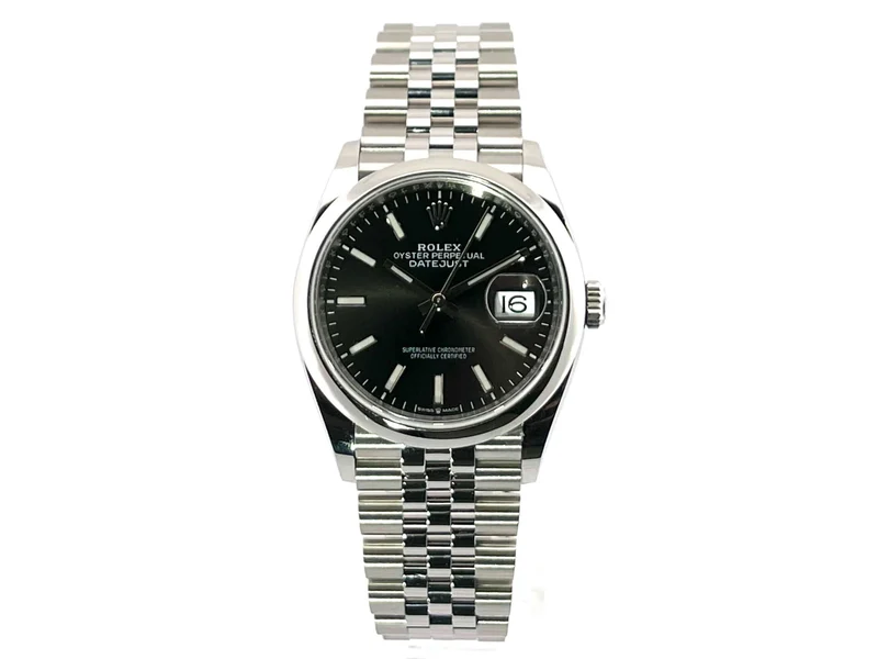Rolex Datejust 36 Oystersteel 126200 Schwarz Jubile-Band