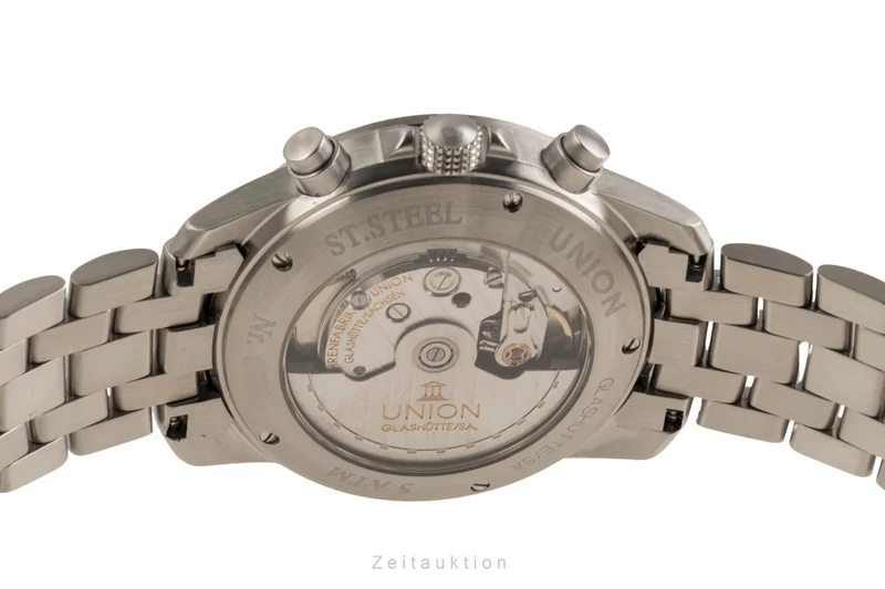 Union Glashütte Fliegeruhr chronograph steel automatic men's watch 26-32-09-05-10 LP: 3600EUR [2303134]