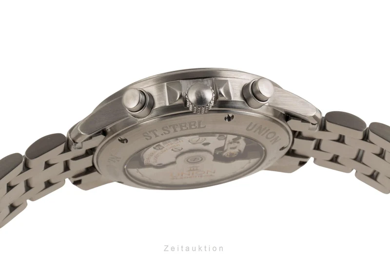 Union Glashütte Fliegeruhr chronograph steel automatic men's watch 26-32-09-05-10 LP: 3600EUR [2303134]
