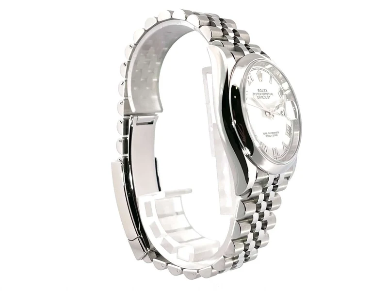 Rolex Datejust 36 Oystersteel 126200 Weiß Römisch Jubile-Band