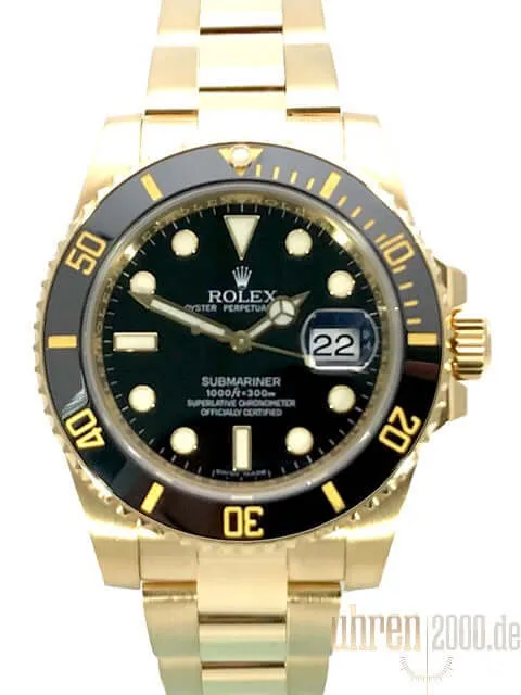 Rolex Submariner Date Gelbgold 116618LN LC100 aus 2010