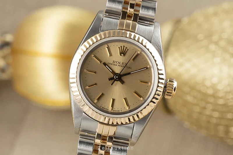 Rolex Oyster Perpetual steel / gold automatic women's watch 67193 LP: 5450EUR [2303078]