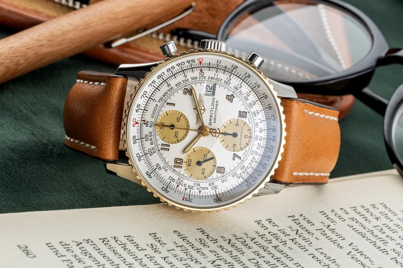 Breitling Old Navitimer chronograph steel / gold automatic men's watch D13022 [2304572]