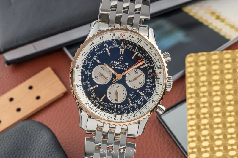 Breitling Navitimer 01 chronograph steel / gold automatic men's watch UB0127 LP: 11250EUR [2303823]