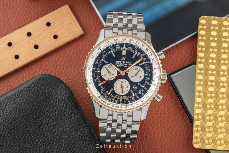 Breitling Navitimer 01 chronograph steel / gold automatic men's watch UB0127 LP: 11250EUR [2303823]
