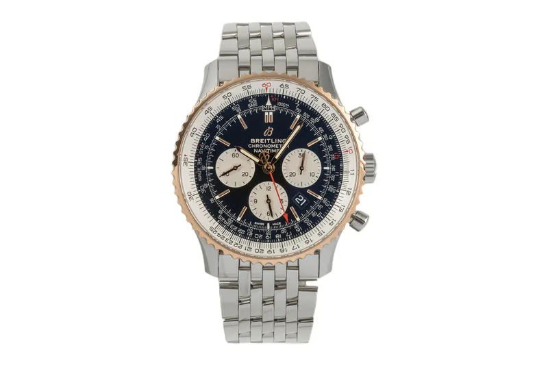 Breitling Navitimer 01 chronograph steel / gold automatic men's watch UB0127 LP: 11250EUR [2303823]