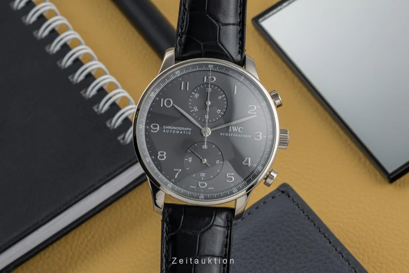 IWC Portugieser chronograph 18 ct white gold automatic men's watch IW371431 LP: 19600EUR [2303769]