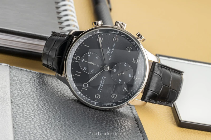 IWC Portugieser chronograph 18 ct white gold automatic men's watch IW371431 LP: 19600EUR [2303769]