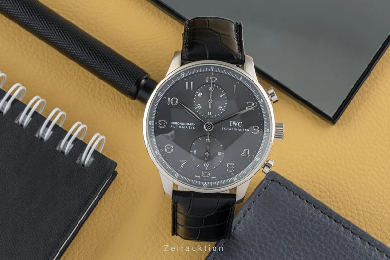 IWC Portugieser chronograph 18 ct white gold automatic men's watch IW371431 LP: 19600EUR [2303769]