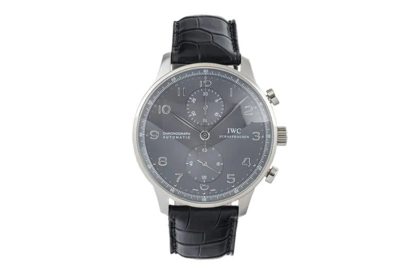 IWC Portugieser chronograph 18 ct white gold automatic men's watch IW371431 LP: 19600EUR [2303769]