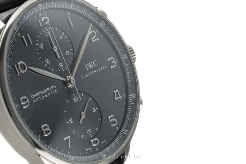 IWC Portugieser chronograph 18 ct white gold automatic men's watch IW371431 LP: 19600EUR [2303769]