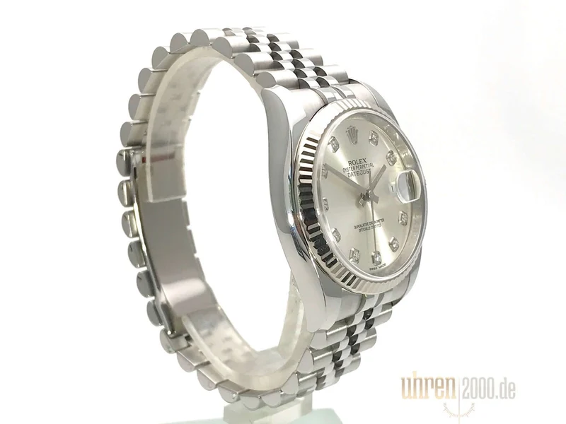 Rolex Datejust 36 Silber Diamant 116234 Jubile-Band aus 2018 LC100