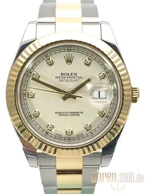 Rolex Datejust II 41 116333 Ivory Diamant aus 2015 LC100