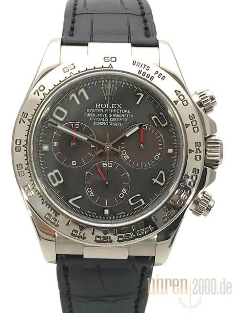 Rolex Cosmograph Daytona 116519 Weißgold Leder Slate aus 2011