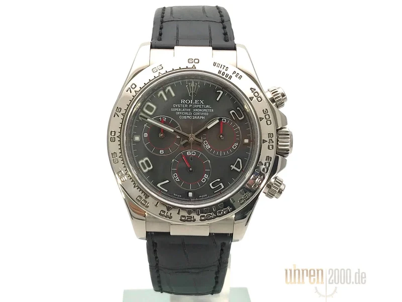 Rolex Cosmograph Daytona 116519 Weißgold Leder Slate aus 2011