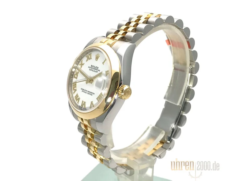 Rolex Datejust 31 Edelstahl Gelbgold 178243 Weiß Römisch Jubile-Band