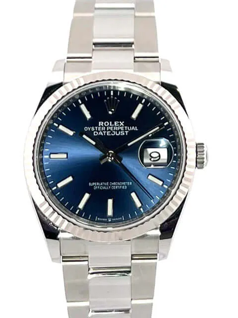 Rolex Datejust 36 Oystersteel Weißgold 126234 Blau